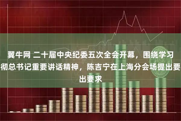 翼牛网 二十届中央纪委五次全会开幕，围绕学习贯彻总书记重要讲话精神，陈吉宁在上海分会场提出要求